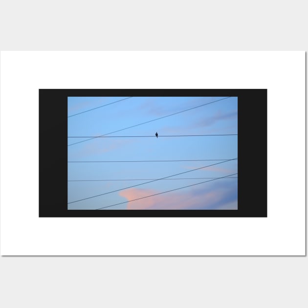 Crested Cloud, Wires and Bird Wall Art by LaurieMinor